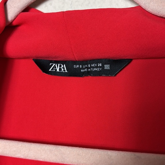 Zara Drapped Neck Red Blouse Top size Small - Picture 6 of 10